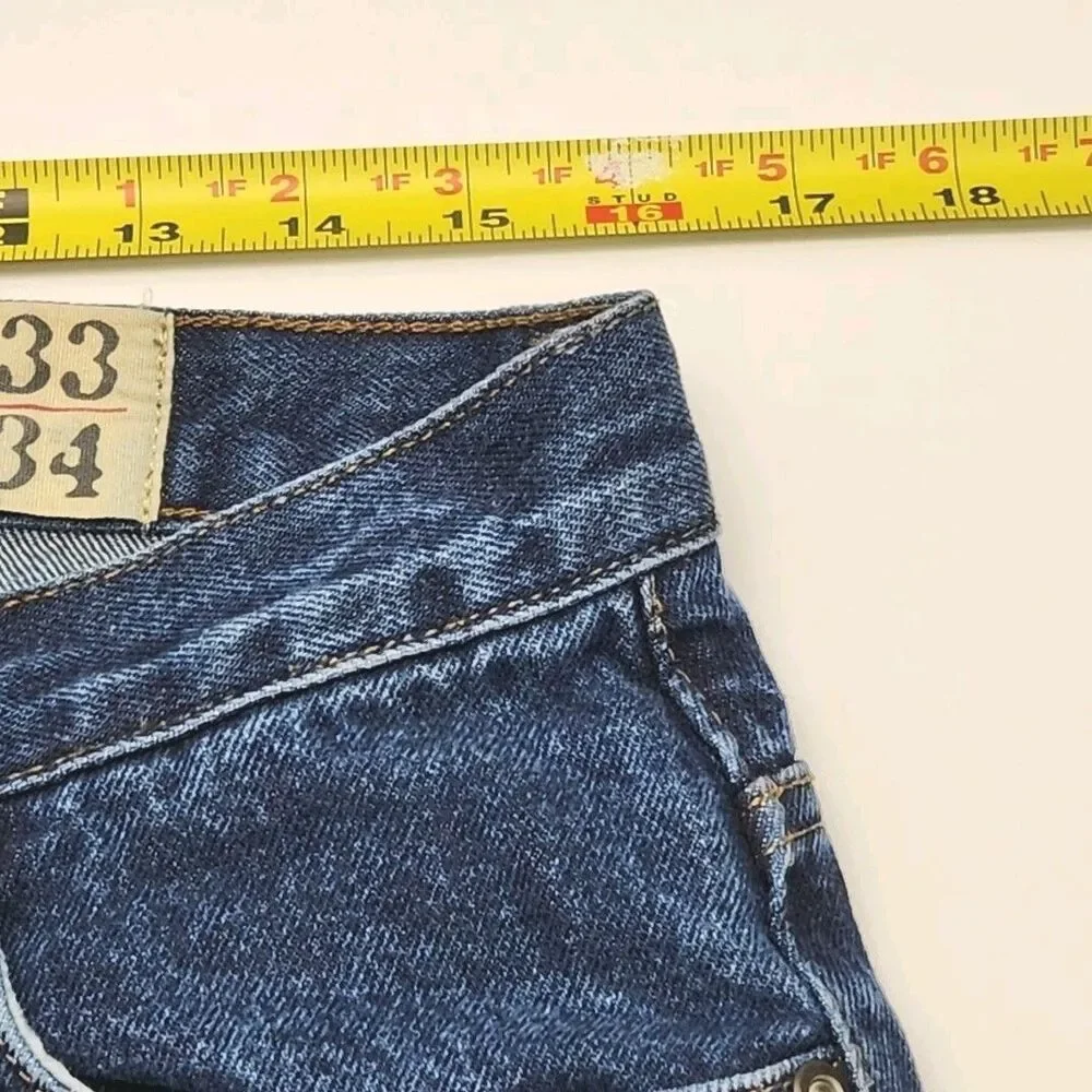 Red Head Jeans Men Sz 33 x 34 Dark Wash Denim Blue 100% Cotton Straight Pants